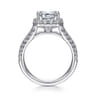 James - 14K White Gold Halo Emerald Cut Diamond Engagement Ring - 0.93 ct