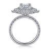 Lisette - 14K White Gold Fancy Halo Emerald Cut Diamond Engagement Ring - 1.79 ct