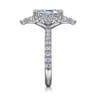 Lisette - 14K White Gold Fancy Halo Emerald Cut Diamond Engagement Ring - 1.79 ct