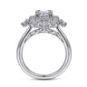 Lois - 14K White Gold Fancy Halo Emerald Cut Diamond Engagement Ring - 1.19 ct