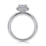 Cammie - 14K White Gold Halo Emerald Cut Diamond Engagement Ring - 0.4 ct