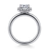 Cammie - 14K White Gold Halo Emerald Cut Diamond Engagement Ring - 0.4 ct