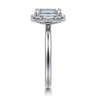 Cammie - 14K White Gold Halo Emerald Cut Diamond Engagement Ring - 0.4 ct