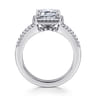 Compassion - 14K White Gold Emerald Cut Halo Diamond Engagement Ring - 0.35 ct