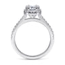 Carly - 14K White Gold Emerald Halo Diamond Engagement Ring - 0.3 ct