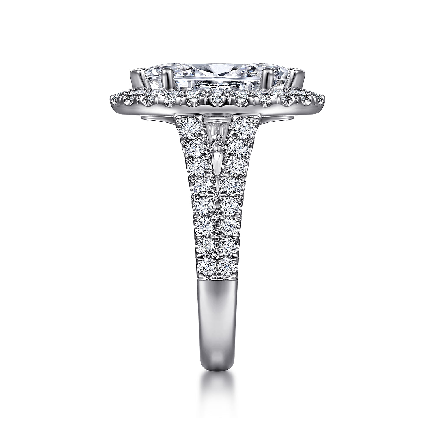 James - 14K White Gold Marquise Shape Halo Diamond Engagement Ring - 0.95 ct - Shot 5