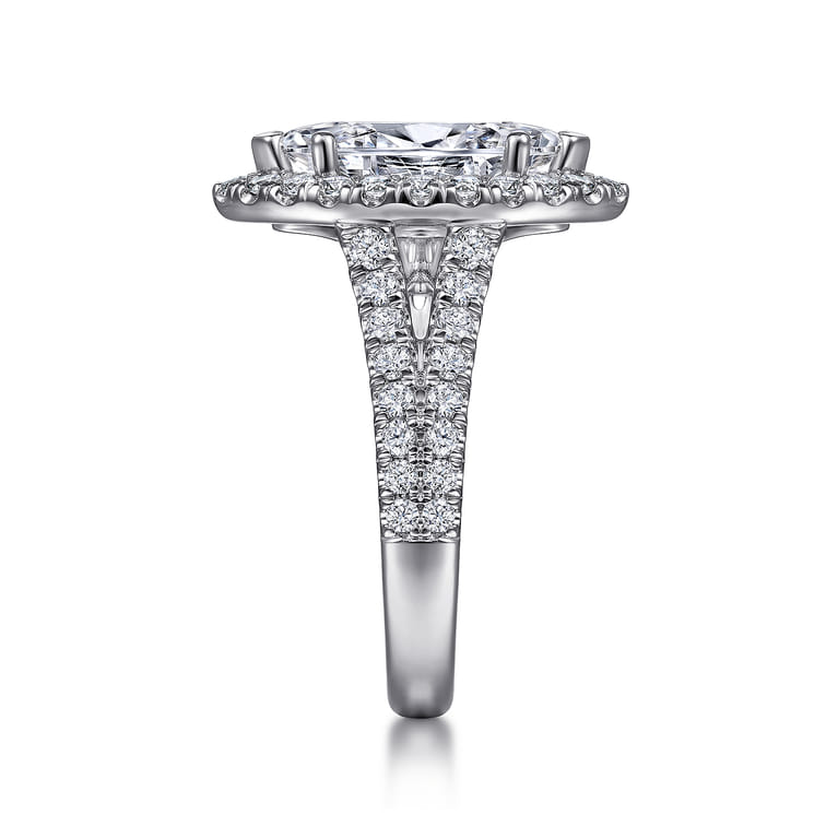 James - 14K White Gold Marquise Shape Halo Diamond Engagement Ring - 0.95 ct - Shot 5