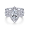 Moore - 14K White Gold Marquise Halo Diamond Engagement Ring - 1.29 ct