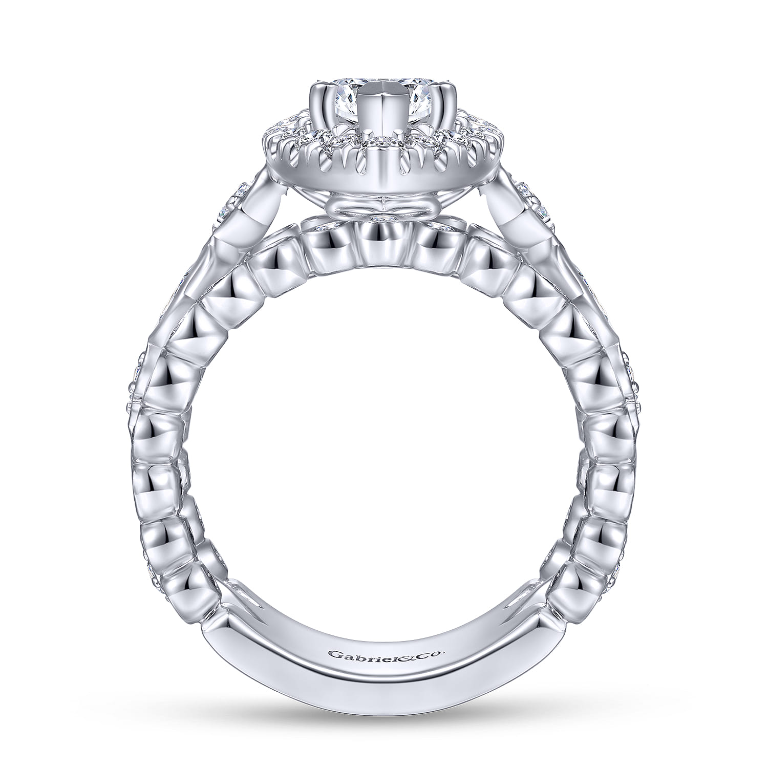 Moore - 14K White Gold Marquise Halo Diamond Engagement Ring - 1.29 ct - Shot 2