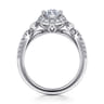 Veronique - Unique 14K White Gold Vintage Inspired Marquise Shape Halo Diamond Engagement Ring - 0.4 ct
