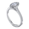 Blossom - 14K White Gold Marquise Shape Halo Diamond Engagement Ring - 0.3 ct