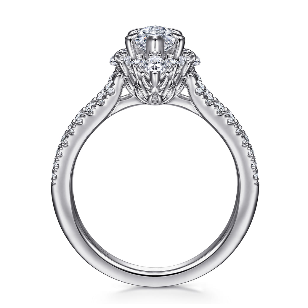 Marquise Halo Ring in 14k White Gold Gabriel ER15395M4W44JJ