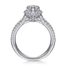 Ulla - 14K White Gold Marquise Shape Halo Diamond Engagement Ring - 0.9 ct