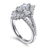 Ulla - 14K White Gold Marquise Shape Halo Diamond Engagement Ring - 0.9 ct