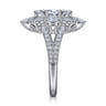 Ulla - 14K White Gold Marquise Shape Halo Diamond Engagement Ring - 0.9 ct
