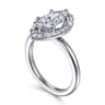 Cammie - 14K White Gold Halo Marquise Shape Diamond Engagement Ring - 0.4 ct