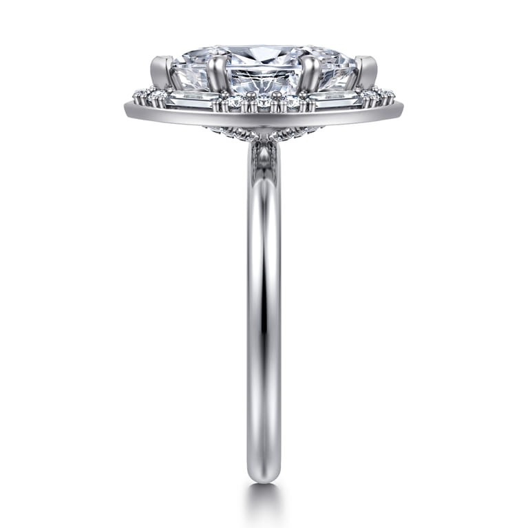 Cammie - 14K White Gold Halo Marquise Shape Diamond Engagement Ring - 0.4 ct - Shot 4