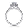 Carly - 14K White Gold Marquise Shape Halo Diamond Engagement Ring - 0.36 ct