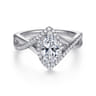 Courtney - 14K White Gold Marquise Halo Diamond Engagement Ring - 0.25 ct