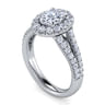 James - 14K White Gold Oval Halo Diamond Engagement Ring - 0.77 ct