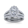 James - 14K White Gold Oval Halo Diamond Engagement Ring - 0.77 ct