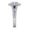 James - 14K White Gold Oval Halo Diamond Engagement Ring - 0.77 ct