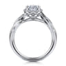 Shae - Vintage Inspired 14K White Gold Oval Halo Diamond Engagement Ring - 0.16 ct