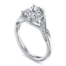 Shae - Vintage Inspired 14K White Gold Oval Halo Diamond Engagement Ring - 0.16 ct