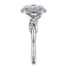 Shae - Vintage Inspired 14K White Gold Oval Halo Diamond Engagement Ring - 0.16 ct