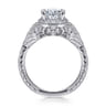 Annadale - Unique 14K White Gold Vintage Inspired Oval Halo Diamond Engagement Ring - 0.4 ct