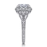 Annadale - Unique 14K White Gold Vintage Inspired Oval Halo Diamond Engagement Ring - 0.4 ct