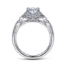 Veronique - Unique 14K White Gold Vintage Inspired Oval Halo Diamond Engagement Ring - 0.4 ct