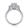 Astor - Unique 14K White Gold Oval Halo Diamond Engagement Ring - 1 ct