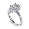 Astor - Unique 14K White Gold Oval Halo Diamond Engagement Ring - 1 ct