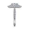Astor - Unique 14K White Gold Oval Halo Diamond Engagement Ring - 1 ct