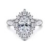 Ridley - 14K White Gold Oval Halo Diamond Engagement Ring - 1.1 ct