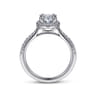 Idina - 14K White Gold Oval Halo Diamond Engagement Ring - 0.32 ct