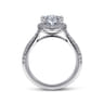 Idina - 14K White Gold Oval Halo Diamond Engagement Ring - 0.44 ct