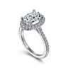 Idina - 14K White Gold Oval Halo Diamond Engagement Ring - 0.44 ct