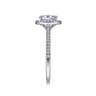 Blossom - 14K White Gold Oval Halo Diamond Engagement Ring - 0.3 ct
