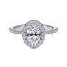 Blossom - 14K White Gold Oval Halo Diamond Engagement Ring - 0.31 ct