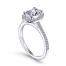 Blossom - 14K White Gold Oval Halo Diamond Engagement Ring - 0.31 ct