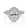 Hamilton - 14K White Gold Oval Halo Diamond Engagement Ring - 0.72 ct