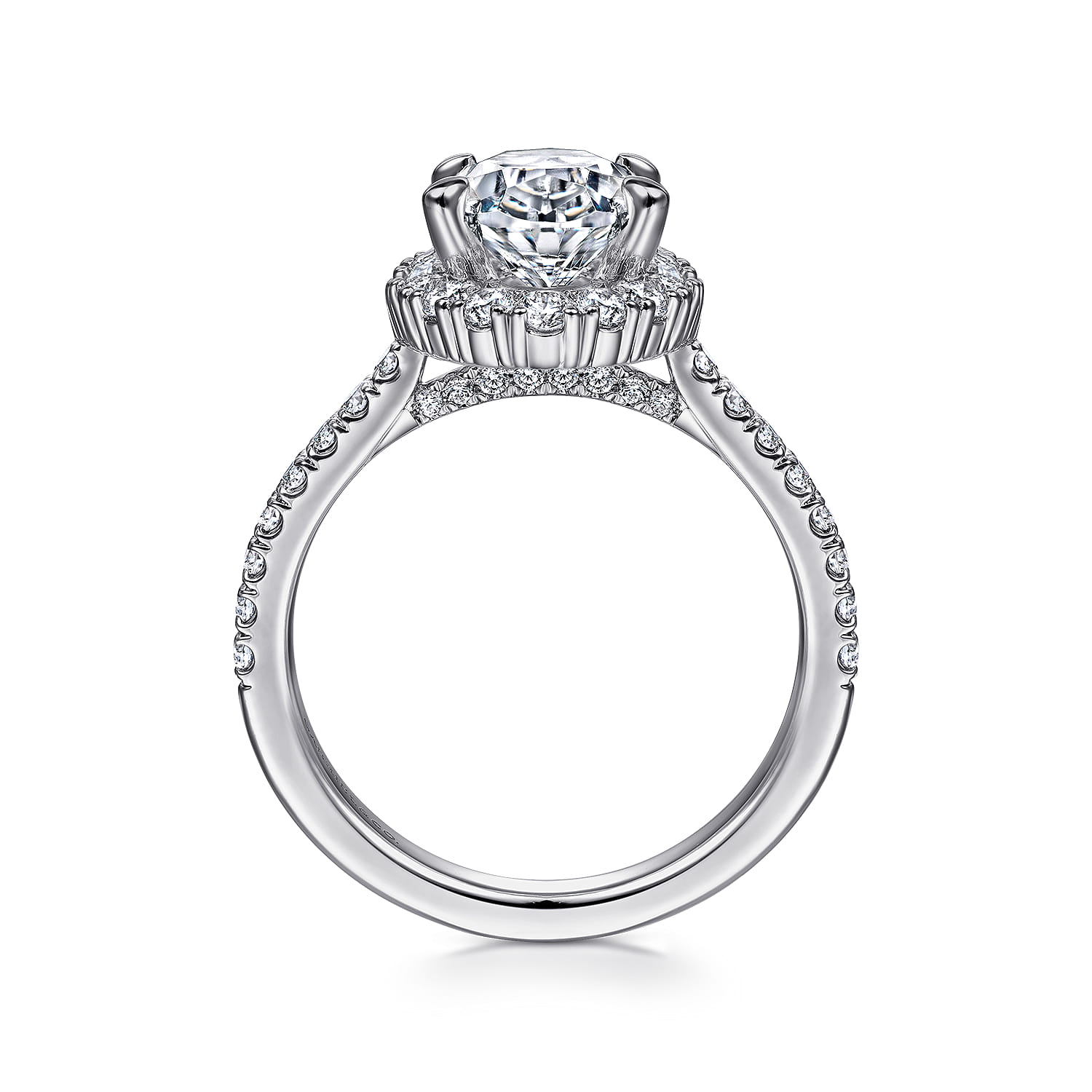 Hamilton - 14K White Gold Oval Halo Diamond Engagement Ring - 0.72 ct - Shot 2