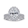 Hamilton - 14K White Gold Oval Halo Diamond Engagement Ring - 0.72 ct