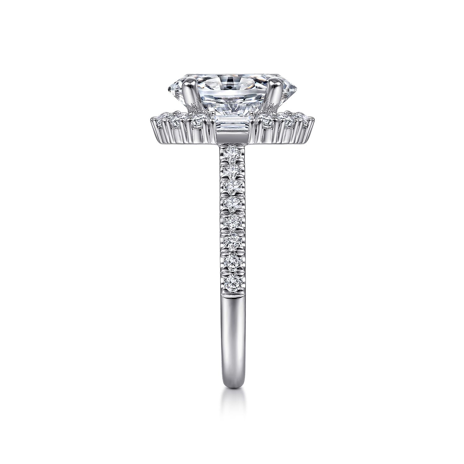 Hamilton - 14K White Gold Oval Halo Diamond Engagement Ring - 0.72 ct - Shot 5