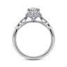 Katriane - Vintage Inspired 14K White Gold Oval Halo Diamond Engagement Ring - 0.2 ct