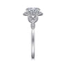 Katriane - Vintage Inspired 14K White Gold Oval Halo Diamond Engagement Ring - 0.2 ct
