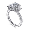 Bailee - 14K White Gold Bursting Halo Oval Diamond Engagement Ring - 0.8 ct