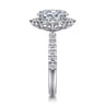 Bailee - 14K White Gold Bursting Halo Oval Diamond Engagement Ring - 0.8 ct